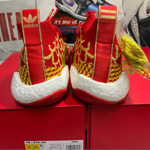 Adidas PW X BYW CNY Pharrell Men's Size 9.5 Chinese New Year Red/Yellow - Picture 10 of 11